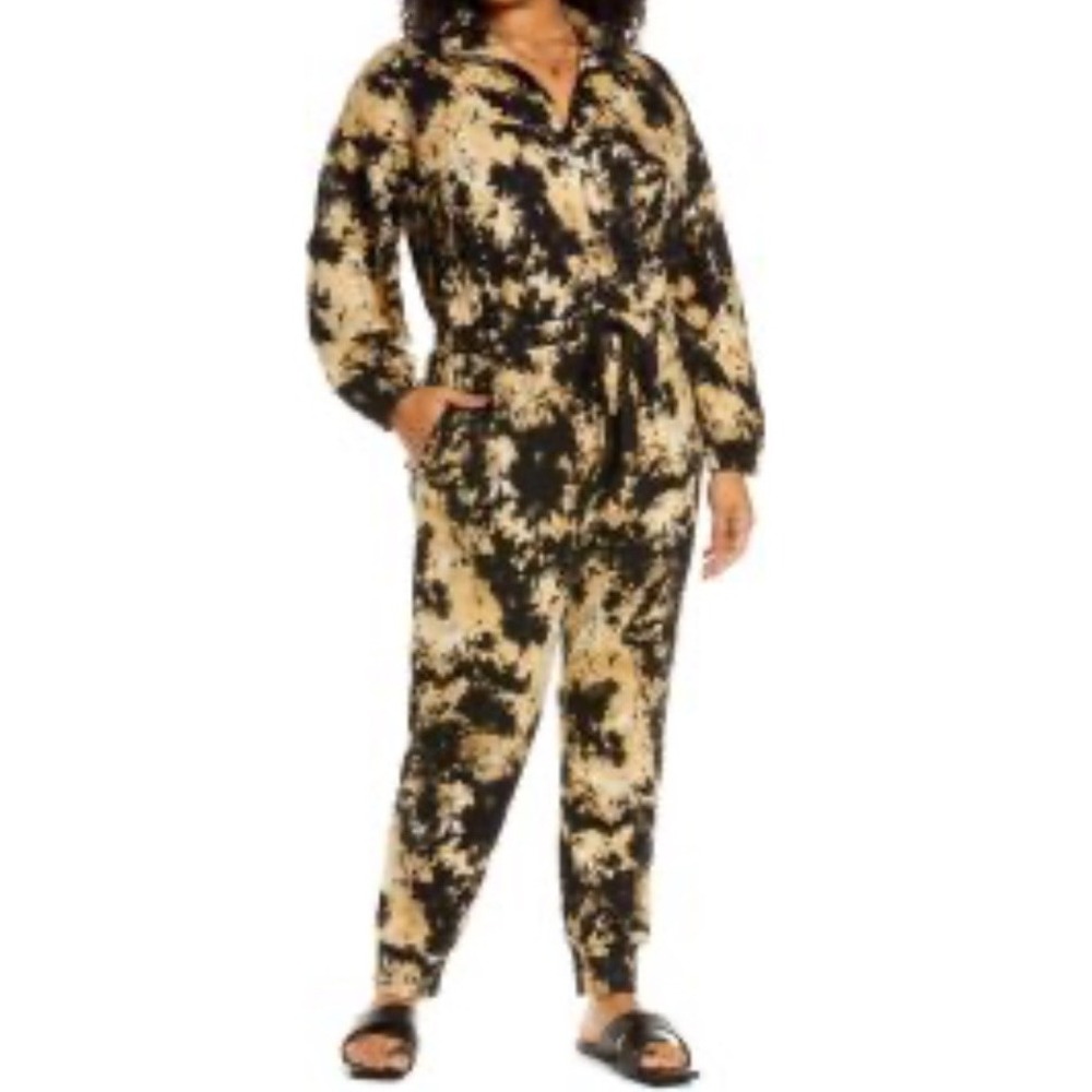 OPEN EDIT Black Yellow Rivet Jumpsuit Size XL